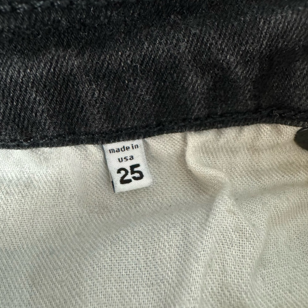 Askk‎ NY Jeans Denim Dark Wash Black Solid Raw Hem Cotton Stretch Mid Rise - Picture 9 of 9